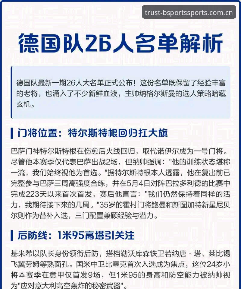 德国队26人世界杯大名单正式出炉，诺伊尔时隔两年重返，18岁新星卡尔入选引关注